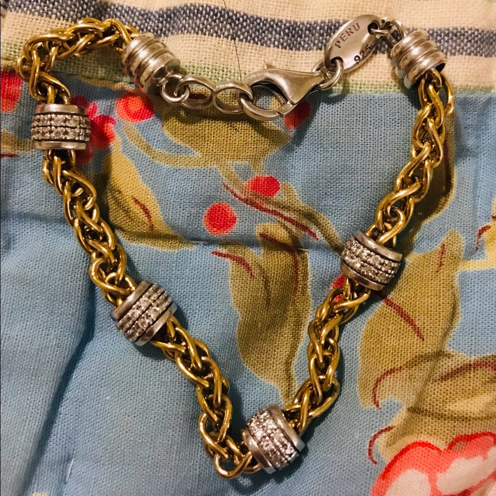 Charles Garnier Gold and Silver Chain Bracelet